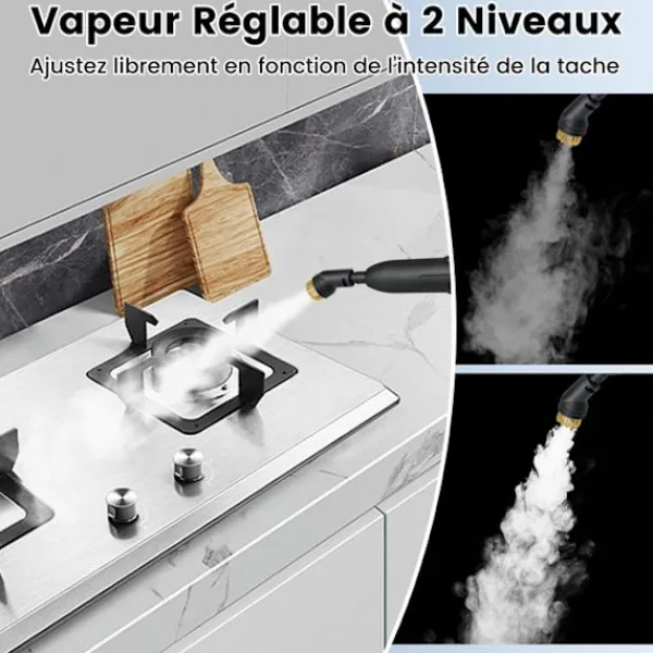 Online COSTWAY Ångtvätt för vägglöss 1600W -180℃-3 Bar-Reservoir 1L-Förvärmning på 15s-Justerbar Intensitet-12 Tillbehör-Vit