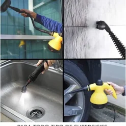 Outlet Ångtvätt Kompatibel med mattor, tyger, fönster, madrasser, väggar, golv, bil, matta, portabel mångsidig användning med 9 tillbehör