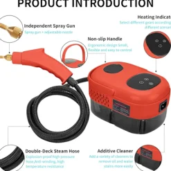 Sale Ångtvätt, 2500W Högtemperatur Ångrengörare, Bärbar Ångtvättmaskin, 10S Snabb Uppvärmning, med 3 Borsthuvuden (-YQ