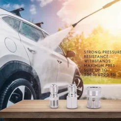 Online DMstore NPT 3/8 tum Han- och Honkopplingssats för Trycktvätt, Adapterset och 1 st NPT 3/8 IBY Silver