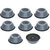 Outlet [NT] Vibrationsdämpande fötter för tvättmaskin/torktumlare Grå 8-pack