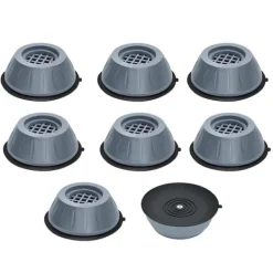 Outlet [NT] Vibrationsdämpande fötter för tvättmaskin/torktumlare Grå 8-pack