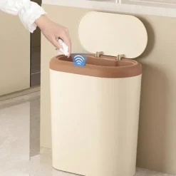 Clearance Ny Automatisk Sensor Soptunna Beröringsfri Smart Soptunna Kök Badrum Vattentät Hink Skräp med