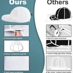 Outlet Jettbuying Ny Diskmaskin Hat Wash Protector Baseball Hat Washer Baseball 1PC White