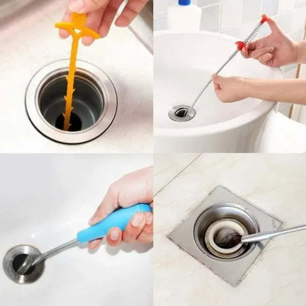 Best TryggHandla Ny 6-pack rengörare för igensatta handfat, igensatt avlopp, hårfångare rengöringsverktyg för att rensa rör i kök, badrum, badkar, toalett.