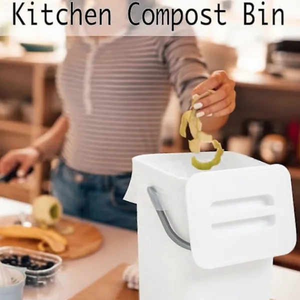 Outlet Nya produkter 2025, lufttät komposthink för inomhusbruk i kök, vit