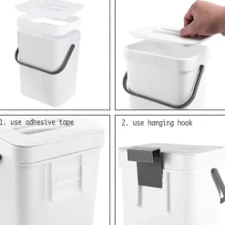 Outlet Nya produkter 2025, lufttät komposthink för inomhusbruk i kök, vit