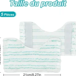 Hot TryggHandla Nytt 5-pack reservöverdrag för kvast Badrumsrengörare duschrengörare för Leifheit Micro Duo, mikrofiberersättningsduk lämplig för badrumsrengöring