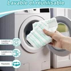 Hot TryggHandla Nytt 5-pack reservöverdrag för kvast Badrumsrengörare duschrengörare för Leifheit Micro Duo, mikrofiberersättningsduk lämplig för badrumsrengöring