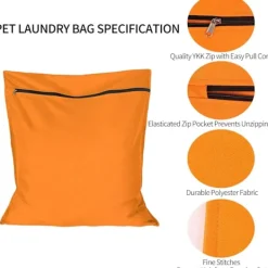 Discount Orange Tvättsäck för Husdjur, Hindrar Djurhår från att Täppa till Tvättmaskinen, Stor Storlek, Idealisk för Hund Katt Häst Kanin (60x70cm)