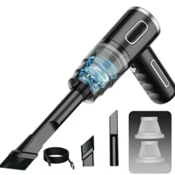 Discount 29000PA Bärbar Bil Dammsugare Bärbar Trådlös Dammsugare Handhållen Dammsugare för Bil Hushåll Svart Svart 2 Filter