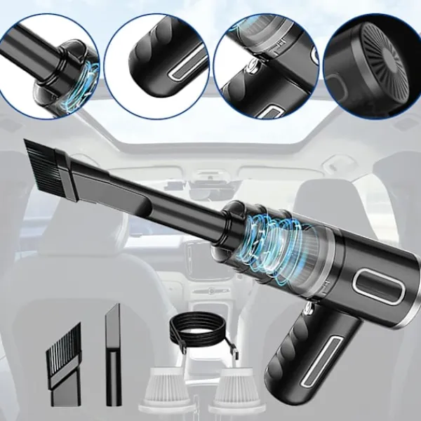 Best 29000PA Bärbar Bildammsugare Trådlös Handdammsugare för Bil Hem Svart Svart 2 Filter grön green