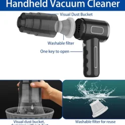 Best 29000PA Bärbar Bildammsugare Trådlös Handdammsugare för Bil Hem Svart Svart 2 Filter grön green
