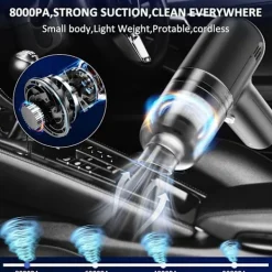 Best 29000PA Bärbar Bildammsugare Trådlös Handdammsugare för Bil Hem Svart Svart 2 Filter grön green