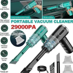 Clearance 29000pa Kraftfull bildammsugare våt/torr sladdlös starkt sug handhållen N3 29000PA-svart