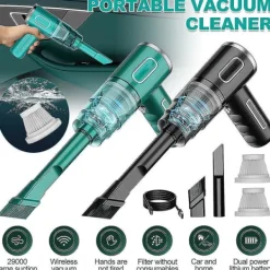 29000pa Kraftfull Sladdlös Våt-/Torrdammsugare - Stark Sugkraft, Handhållen N3 29000PA - Svart