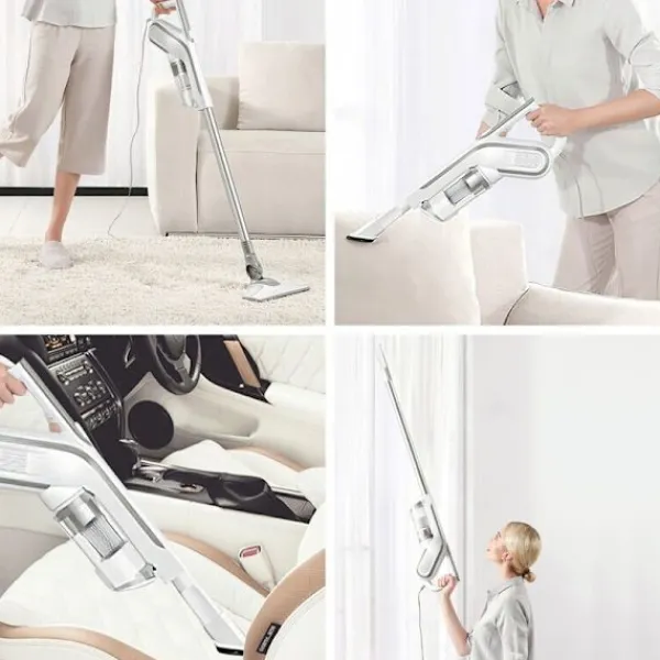 Best 12000Pa Sladdlös Skaftdammsugare med LED-Frontljus 6000mAh Batteritid 30 min Laddning 4-5h Handdammsugare för Hem Hård