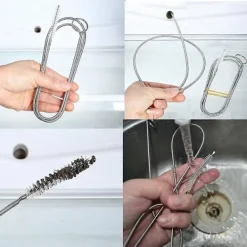 Clearance 2-pack 152 cm lång piprensare flexibel rörrengöringsborste kylskåpsrengöring [JUN]