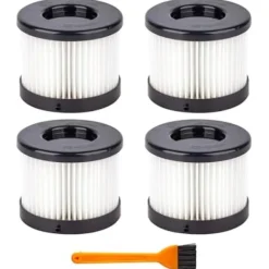 Clearance 4-pack 49-90-0160 HEPA Torrt Filter för Milwaukee 49-90-0160 0882-20 M18 Kompakt Dammsugare med 1 Rengöringsborste