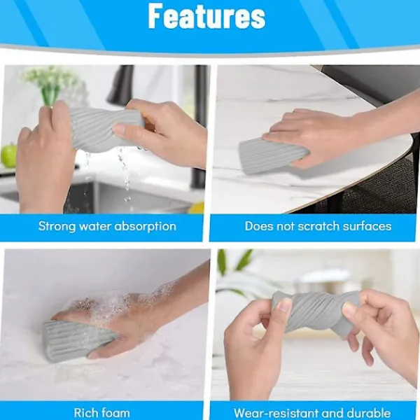 Discount OCEAN 3-pack Absorberande PVA-svamp Fuktig Rengöring Dammtrasa Svamp, Rengöringssvamp