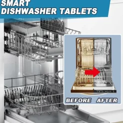 Outlet 6-pack Allt-i-ett Diskmaskinstabletter Djuprengöring Avkalkningskapslar Diskmaskin Rengöring för Fräsch Citrusdoft Diskmaskin[D] 6pcs