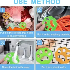 Outlet 4-pack Anti-Hårboll, Djurhårsrengöringsverktyg, Tvättmaskinsdamm och Skräp Fångar Djurhår som Fäster vid Dina Kläder