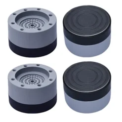 Online 4-pack Anti-vibrationsdynor, gummibullerreducering och vibration, justerbar höjd tvättmaskinsmatta (grå)