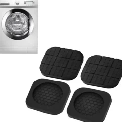 4-pack antivibrationsplattor för tvättmaskin, tvättmaskins- och torktumlarsocklar för stötar, torktumlarefotkuddar av naturgummi skyddar tvättstugans golv | Fyndiq