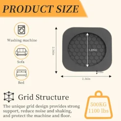 4-pack antivibrationsplattor för tvättmaskin, tvättmaskins- och torktumlarsocklar för stötar, torktumlarefotkuddar av naturgummi skyddar tvättstugans golv | Fyndiq