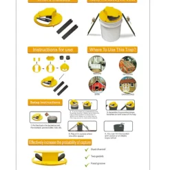 Sale 2-pack automatiska återställningsfällor - Musfälla Hink Flip Lock, 5 gallon hinklock Mus Råttfälla, Musfälla Hink Inomhus Utomhus, Återanvändbar Musfälla | Fyndiq