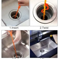 Best 3-pack Avloppsrensningsspiraler, 63,5 cm Rörläggarspiral, Återvinningsbar Toalettrensningsspiral, Avloppsspiral