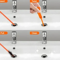 Best 3-pack Avloppsrensningsspiraler, 63,5 cm Rörläggarspiral, Återvinningsbar Toalettrensningsspiral, Avloppsspiral