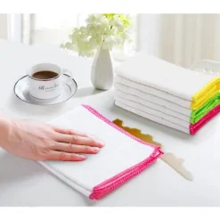 Outlet 10-pack Bambu Disktrasor Handdukar Kökstrasor för Rengöring Disktrasor Tvättbara Absorberande Maskintvättbara, Slumpmässiga Färger