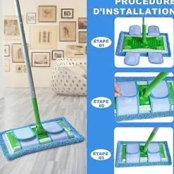 New AquaForge 3-pack, Blå Swiffer Sweeper-kompatibla, återanvändbara ersättningsdukar White
