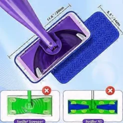 New 7-pack Blå Swiffer WetJet Återanvändbara Moppdynor Kompatibelt Spraymopp-kit, Våtdynor Refill Kraftiga Tvättbara Moppdukar Ersättningar för Vått och Torrt | Fyndiq