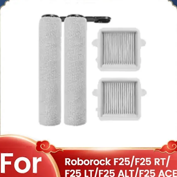 Discount 4-pack borst- och filterkit för Roborock F25/F25 RT/F25 LT/F25 ALT/F25 ACE våt- och torrdammsugare reservdelar