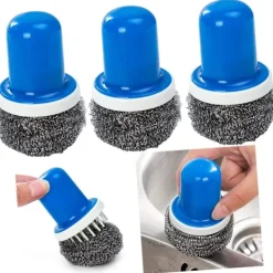 Best 5-pack Bärbar Diskmaskinsborste Rengöringsdyna Borste Rengörare Rostfritt Stål Rengöringsdyna (Blå)