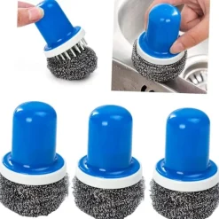 Best 5-pack Bärbar Diskmaskinsborste Rengöringsdyna Borste Rengörare Rostfritt Stål Rengöringsdyna (Blå)