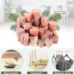 Hot 100-pack Cederträ Malmedel Textil Malmedel Cederträkulor Hjärtan Naturligt Kemikaliefritt, Naturlig Malfälla För Skåp, Lådor