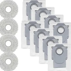 Outlet 12-pack dammpåsar för Roborock QV 35A / QR 798 / QR 598 robotdammsugare - Inkluderar 4 trasor & 8 dammpåsar