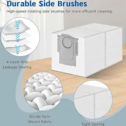 Outlet 12-pack dammpåsar för Roborock QV 35A / QR 798 / QR 598 robotdammsugare - Inkluderar 4 trasor & 8 dammpåsar