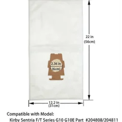 Best 8-pack dammsugarpåsar ersättning för Kirby 204811 204814, Sentria, Avalir, Ultimate G-serien modell wit