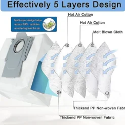 Outlet 12-pack dammsugarpåsar för Roborock Q7 Max /q7 Max+ / Q7 Max Plus