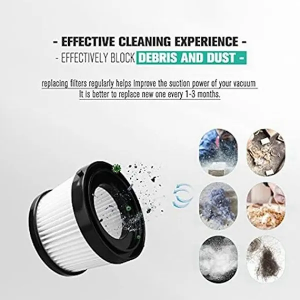 Outlet 4-pack DCV5011H HEPA-filter för DCV501HB sladdlös handhållen dammsugare, med 8 skumhylsfilter & 1 borste As Shown