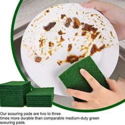 EDO MART 40-pack diskmaskinsdynor, 4,5 x 6 tum gröna återanvändbara hushållsdiskunderlag