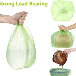 Hot 100-pack ekologiska soppåsar 30 l, rivbeständiga, matavfallspåsar, 100 % komposterbara och biologiskt nedbrytbara, tillverkade av majsstärkelse.