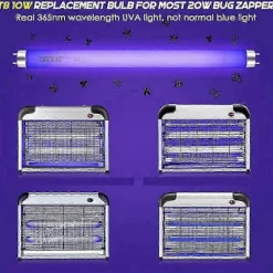 Outlet 10-pack Ersättningslampor för Insektsdödare 10W för 20W Insektsdödare inomhus, BL T8 F10W 13-tums Lampa