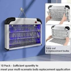 Outlet 10-pack Ersättningslampor för Insektsdödare 10W för 20W Insektsdödare inomhus, BL T8 F10W 13-tums Lampa