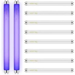 Clearance 10-pack Ersättningslampor för Insektsdödare 10W, Lämplig för 20W Insektsdödare Inomhus, BL T8 F10W 13 Tum Rör