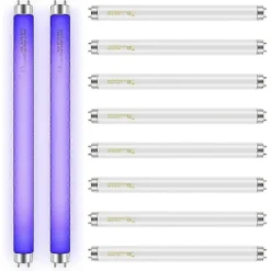 Online 10-pack Ersättningslampor för insektsdödare 10W Kompatibel med 20W Insektsdödare inomhus T8 Sockel F10W 13-tums Ljusrör